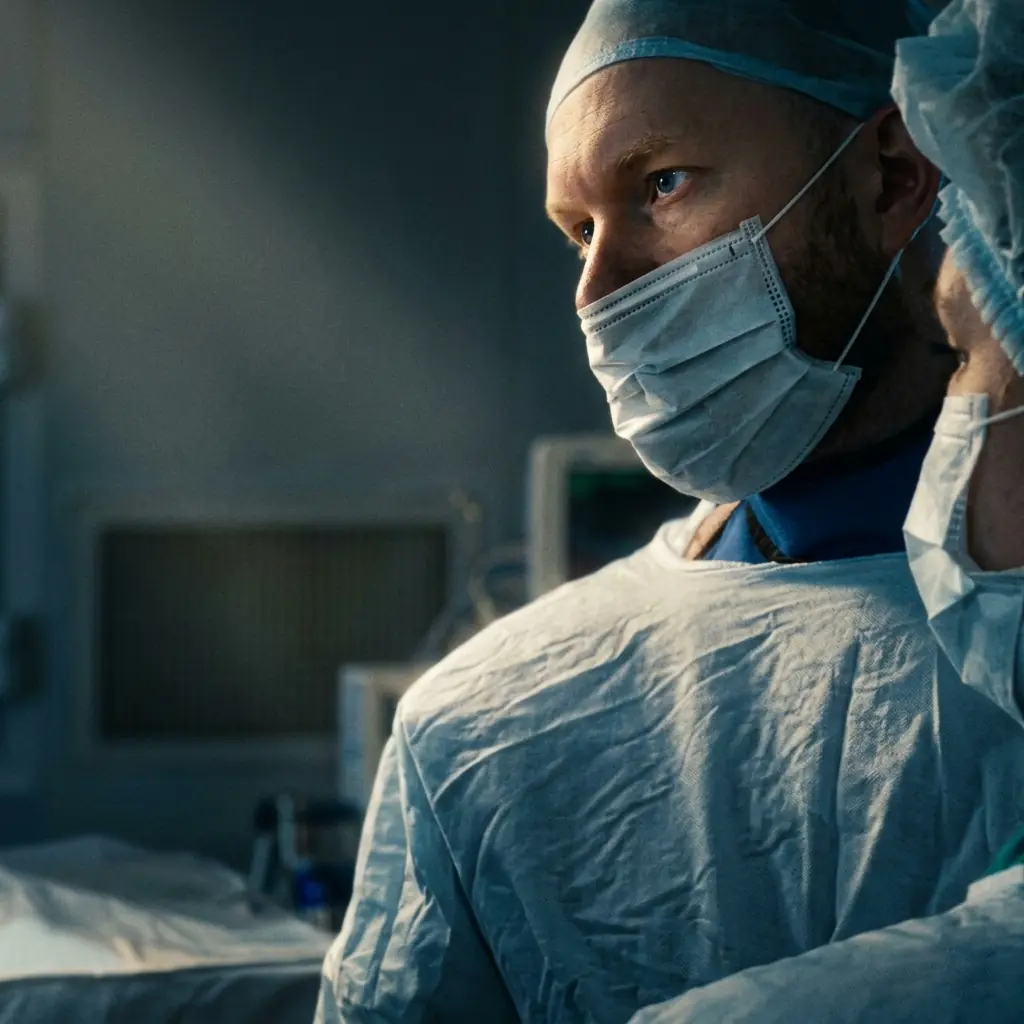 Artem Ershov in the operating room before surgery